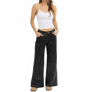 NEW SALTY lizzie faux leather pant in black